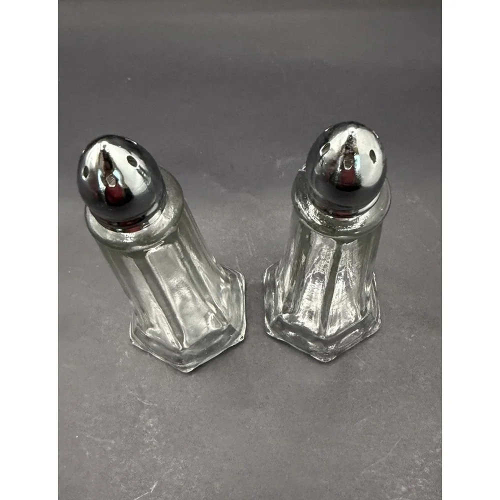 Vintage and Elegant  Tower Style Glass Salt and Pepper shaker Set